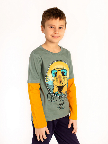 Лонгслив "Capybara" Хаки арт. дк69х